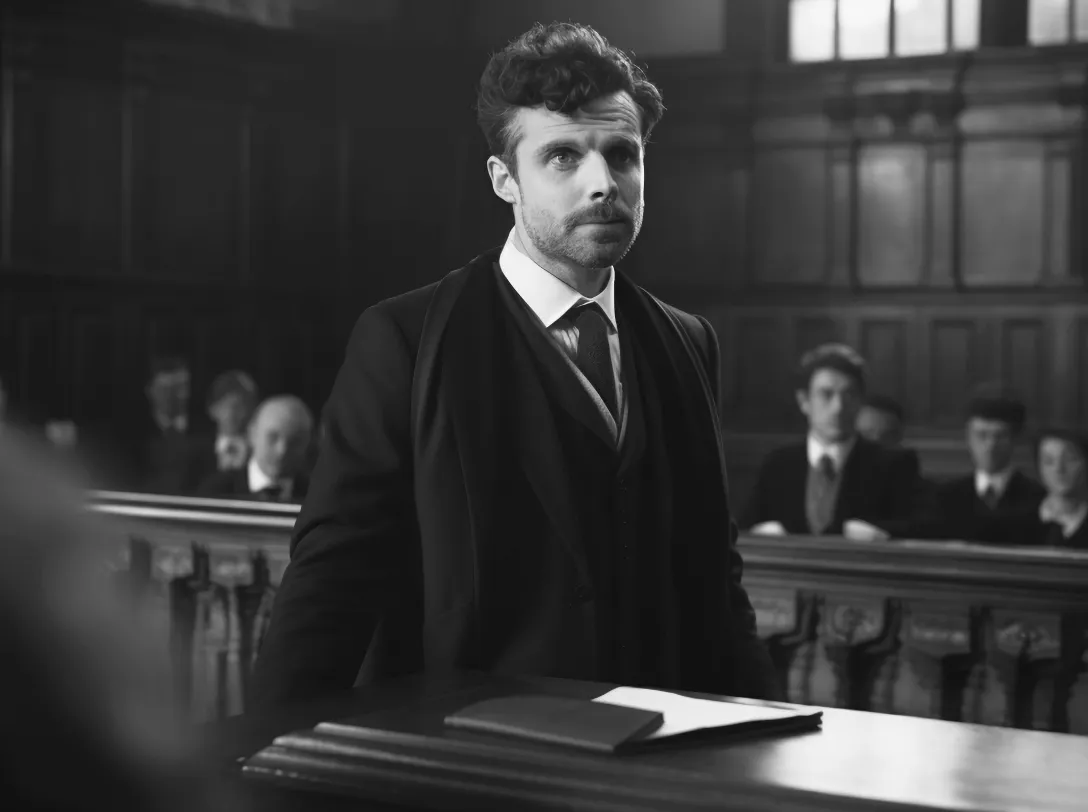 Lawyer standing in a courtroom